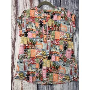 Ava & Grace Fun Short Sleeve Vacation Inspired Top Size Small